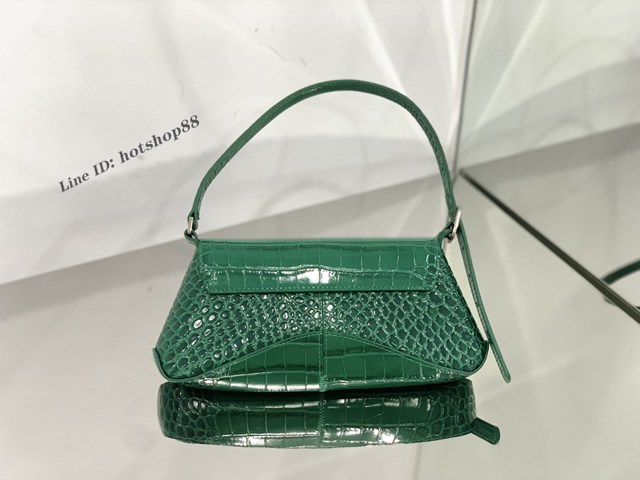 Balenciaga專櫃爆款XX Bag斜挎背包 巴黎世家鱷魚紋皮翻蓋腋下包 fyj1904